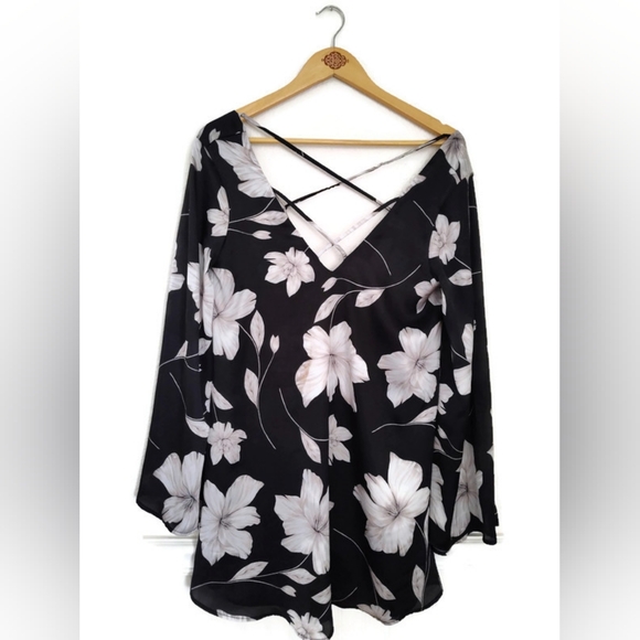 Show Me Your MuMu Dresses & Skirts - Show Me Your Mumu Beautiful Black & Tan Floral Print Shift Dress Size Small -Med